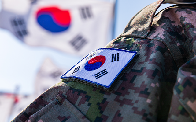 Korean flag patch on a military uniform