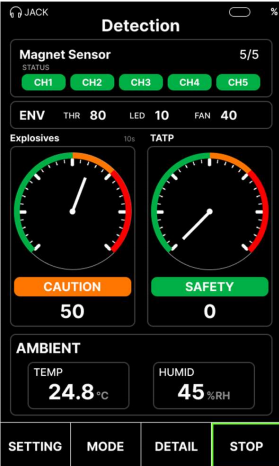 Real-Time Detection Display - Caution