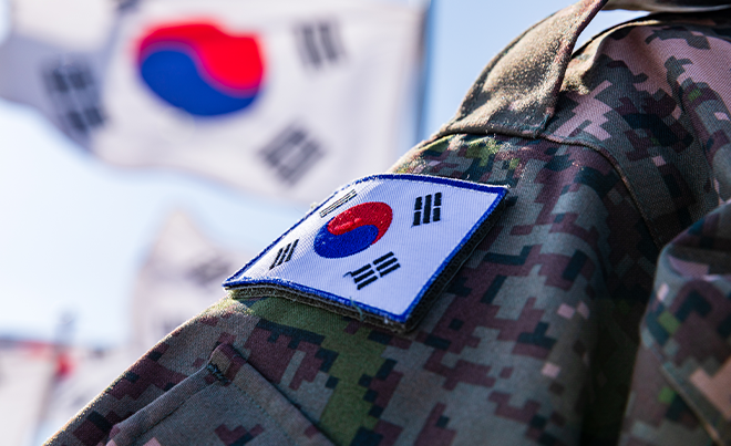 Korean flag patch on a military uniform